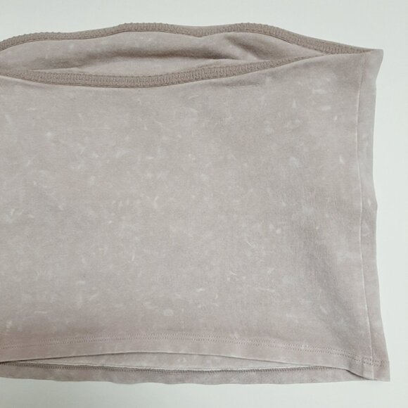 AERIE Tube Top Sleeveless Casual Stretch Crop Light Tan & Cream Sz M - Picture 10 of 12